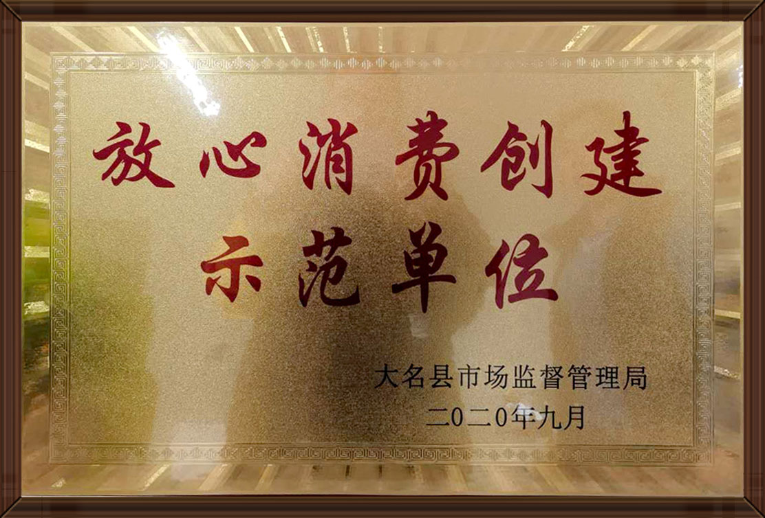 放心(xin)消費(fèi)創(chuàng)(chuang)建(jian)示範(fàn)(fan)單位